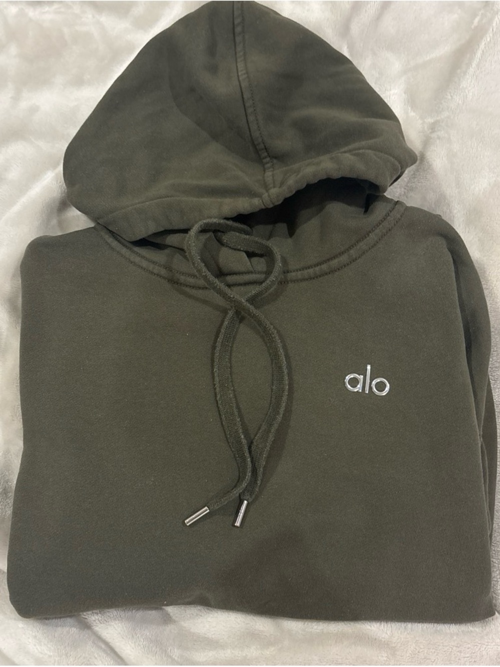 ALO Yoga Women’s Crewneck Hoodie in Olive Green
